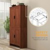 Resenkos 64" 4-Door Kitchen Pantry, Freestanding Storage Cabinet with 3 Adjustable Shelves for Kitchen, Brown - 4 of 4