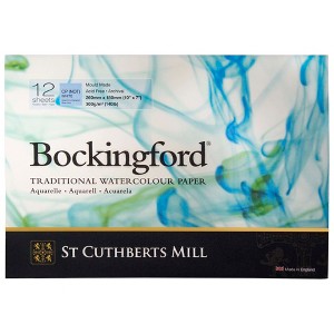 St Cuthberts Bockingford Watercolor Pad, Cold Pressed, Glue Binding, 140lb/300gsm, 12 Sheet, 7x10 inch, 1 Count - 1 of 4