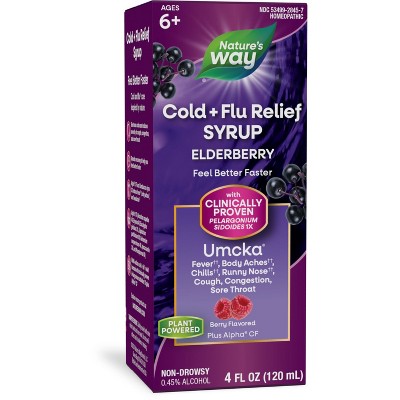 Nature's Way - Cold + Flu Relief Syrup Umcka, Berry Flavored, 4 Oz