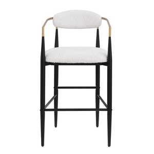 Gulches Beige Dining Chair Set of 2 with Black Iron Legs - 1 of 4