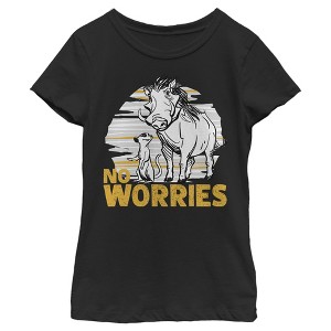 Girl's Lion King No Worries Besties T-Shirt - 1 of 4