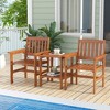 Tangkula 3 PCS Patio Bistro Table and Chairs Set w/ Umbrella Hole for Garden Poolside - 2 of 4