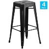 Emma and Oliver Commercial Grade 4 Pack 30" High Backless Distressed Metal Indoor-Outdoor Barstool - 3 of 4