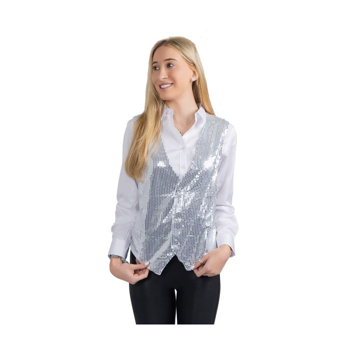 Dress Up America Sequin Vest -Shiny Dance Vest For Adults - thumbnail 8
