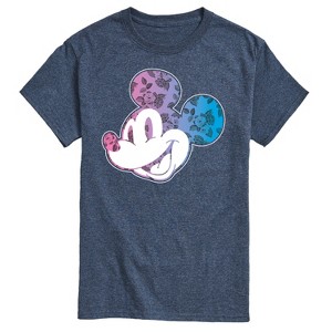 Men's - Disney - Mickey Floral Logo Short Sleeve Graphic T-Shirt - 1 of 4