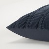 HomeRoots 22" Navy Textural Striped Throw Pillow - 4 of 4