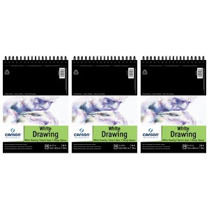 Canson Artist Series Drawing Pad, Bright White, Top Wire Binding, 24 Sheet, 9x12 inch, Pack of 3 - 1 of 2