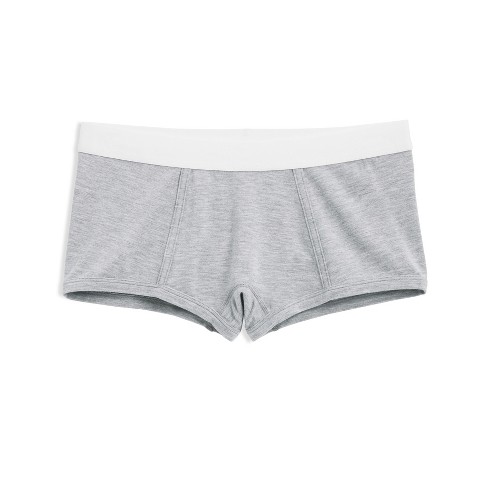 Tomboyx Boy Short Underwear For Women, Modal Stretch Comfortable Boxer Briefs Heather Grey Large