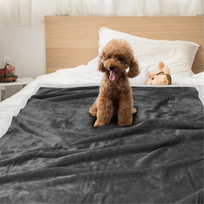 Medium Gray Sherpa Waterproof Outdoor Pet Blanket