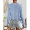 Clearlove Cropped Cardigan For Women Casual Tie Up Top V Neck Knitted Open Front Shrug Sweater - 4 of 4