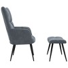 vidaXL Relaxing Chair with a Stool Dark Gray Velvet - 4 of 4