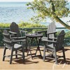 2pcs Adirondack Chair with Removable Tray, Poly Adirondack Chair Bar Stool with Cup Holder, 25.6" Weather Resistant Lifeguard Chair for Balcony,Deck - 4 of 4