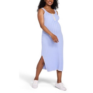 Women's Sleeveless Nursing Henley Midi Maternity Dress - Peacoat Stripe -  Size: Large - Motherhood Maternity : Target