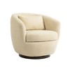 UPHA Upholstered Swivel Barrel Armchair with Storage Modern Living Room Side Chair for Bedroom/Office/Reading Spaces - Teddy Fabric - 2 of 4