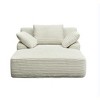 GDFStudio Gray 51'' Modern Corduroy Upholstered Chaise Lounge with Backrest Pillow and 2 Throw Pillows - 4 of 4