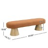 Modern Bouclé Upholstered Oval Dining Bench, Wood Leg Entryway Bench for Dining Room, Bedroom or Entryway – Cuddlewood - 4 of 4