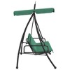vidaXL Garden Swing Bench with Canopy Green 78 in. Fabric and Steel - 4 of 4