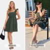 EXLURA Women's Summer Square Neck Sleeveless Casual Boho Ruffle Dress 2025 Backless Beach Teen Sundresses with Pockets - 3 of 4