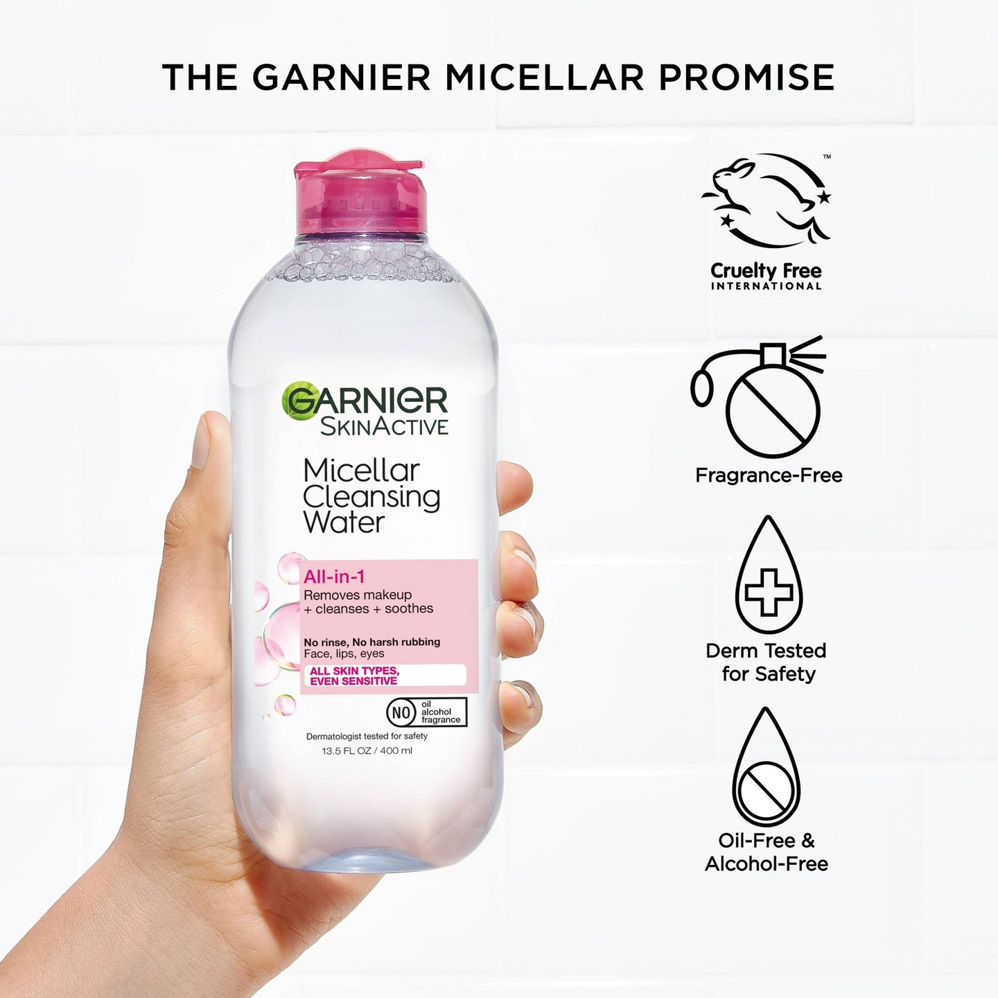 Увлажняющая мицеллярная вода Garnier для снятия макияжа, 13.5 fl oz — фото 6