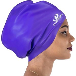DSANE Extra Large Swimming Cap for Women and Men,Special Design Swim Cap for Very Long Thick Curly Hair&Dreadlocks Weaves Braids Afros Silicone - 1 of 1