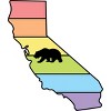 Adult Design By Humans California State Bear Pride Rainbow Flag By mellowrainbowTank Top - 2 of 2