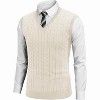 COOFANDY Men's Sweater Vest V Neck Slim Fit Cable Knitted Sleeveless Pullover Sweater - 4 of 4