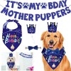 iMountek "Dog Birthday Bandana Hat Set – Cute Party Supplies with Banner, Bowtie & Hat for Dog Birthday Celebration" Blue - 3 of 4