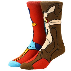 Looney Tunes Road Runner Wiley E Coyote Animigos 360 Crew Socks - 1 of 4