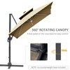 Sapphtopaz Patio Umbrella Outdoor Windproof Umbrella Cantilever Waterproof Pool Umbrella with Crank for Garden, Pool, Deck - 2 of 4