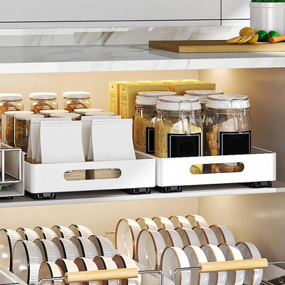 Garvee Pull Out Cabinet Organizer, Sliding Drawer Storage Basket for Kitchen Pantry Bathroom, Under Sink Shelf Organiser, White (37x26x8cm) — фото 4