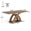 Resenkos Dining Table, Living Room Table,63" Dining Table, Modern Kitchen Table with Pedestal Base for 4-6 People,Brown - 4 of 4