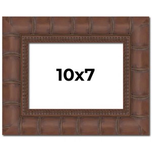 PosterPalooza | 10x7 Wide Bamboo Picture Frame, UV Acrylic, 4 Finishes - Brown, Black, Silver, and Natural - 1 of 4