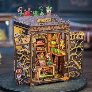 POPMART レトロTVコンテナボックス ジブリ風ミニチュアフラワーハウス Wizardi Miniature Roombox Kit - Fantacy Plant Shop Dollhouse Kit
