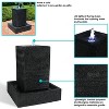 Sunnydaze 40"H Electric Polyresin and Fiberglass Large Pillar Outdoor Water Fountain with LED Lights - 2 of 4