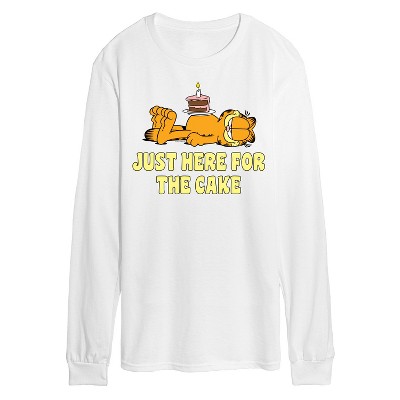 Men's - Garfield - Just Here For Cake Long Sleeve Graphic T-Shirt
