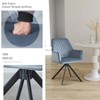 Hybition Accent Chair,Velvet Fabric Upholstered Armchair，Simple Modern Desk Chairs with Metal Legs, for Living Room Bedroom Home Office,Blue - 3 of 4
