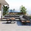 7 PCS Patio Rattan Sectional Sofa Set, Outdoor Conversation Sofa Set with Round Nesting Coffee Tables 4M -ModernLuxe - 2 of 4