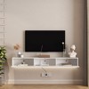 Sapphtopaz Wall Mounted Floating TV Stand for TVs Up to 70" with LED Entertainment Center with Storage Cabinets for Living Room - 2 of 4