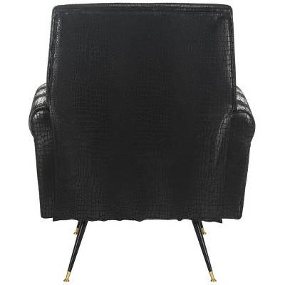 Mira Black Faux Leather Transitional Accent Chair