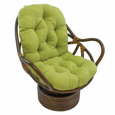 Rattan Swivel Rocker With Micro Suede Cushion Mojito Lime ...