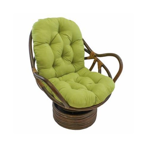 Rattan Swivel Rocker With Micro Suede Cushion Mojito Lime