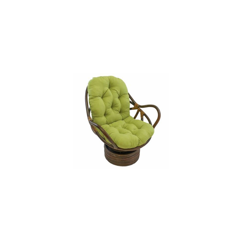 Photos - Rocking Chair Rattan Swivel Rocker with Micro Suede Cushion Mojito Lime - International