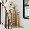 Angel Sar Metal Floor Vase, Tall Large Floor Vase with Glittering Triangle Prism Design (Set of 3) - 3 of 4