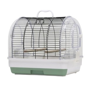 Travel Bird Cage Carrier, Portable Travel Box with 2 Food Bowls, 2 Perches and Tray, 42x32x37Cm Metal Large Parakeet Cages for Small Animals Pigeons - 1 of 4