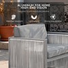 Belord Outdoor Round Wicker Patio Couch, Luxury High Back 3-Seater Sofa with Trapezoidal Back Cushion for Porch Garden Pool - 4 of 4