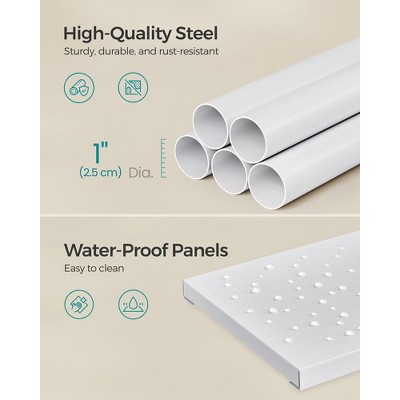 Pearl White Adjustable Over-the-Toilet Storage Shelf