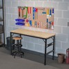 Okak 48/60IN Industrail Heavy-Duty Standing Desk, Adjustable Computer Desk with Rubber Pads/Wheels, Office Desk for Living Room, Study, Office - 3 of 4