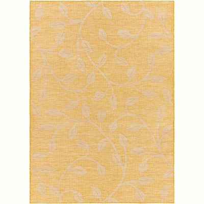 Mark & Day Broekhorn 7'8"x10' Rectangle Woven Indoor and Outdoor Area Rugs Bright Yellow: Stain-Resistant, Pet Friendly, Botanical Pattern