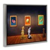 Stupell Industries Funny Dog Museum Gallery Animals Black Framed Floater Canvas Wall Art - 3 of 4