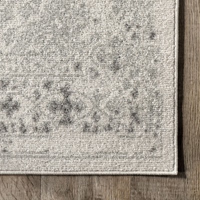 Ivory Rectangular Easy Care Synthetic Area Rug, 52" x 24"